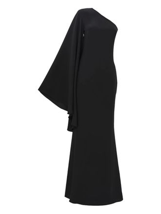 Taller Marmo Sifnos asymmetrische maxi-jurk met flared mouwen - Zwart