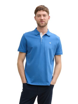 Tom Tailor Poloshirt TOM TAILOR, Herren, Gr. XXL, blau (sapphire blau), Single Jersey, Obermaterial: 100% Baumwolle, regular fit, angesetztes B&uuml;ndchen, Shirts Po