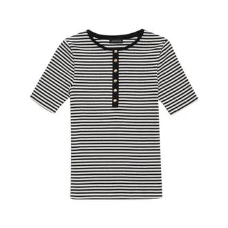 Anine Bing T Shirt Nero, Bianco-Donna