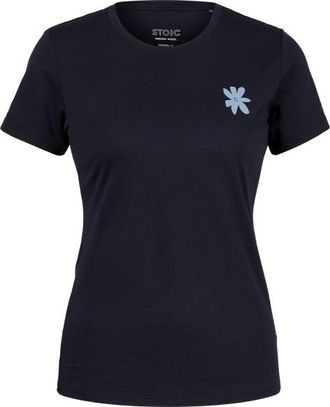 Stoic Merino155 LaholmSt. T-Shirt Daisy Flower Merinoshirt f&uuml;r Damen | blau