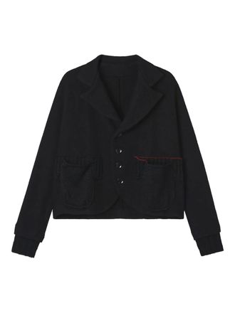 Yohji Yamamoto Vest met gebreid revers - Zwart