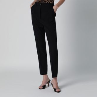 Dolce & Gabbana Black wool canvas trousers