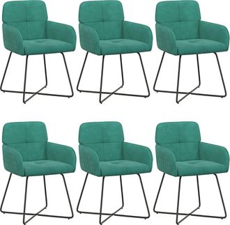 vidaXL Sillas De Comedor 6 Uds. Terciopelo Tuquesa 59 X 56,5 X 86 Cm Vidaxl