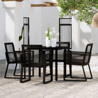 vidaXL Juego De Comedor De Jard&iacute;n 5 Piezas Negro Vidaxl