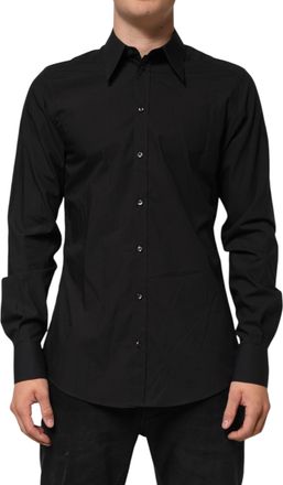 Dolce & Gabbana Black MARTINI Slim Fit Dress Formal Men Mens Shirt