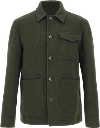 Herno Overhemden, Heren, Groen, 2Xl, Zak Shirt Jas