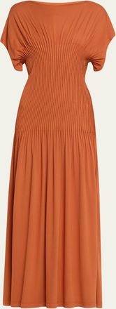 Toteme Knife-Pleated Jersey Empire Maxi Dress