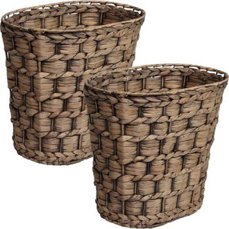 Happimess 5.7-Gallon Tapered Round Wicker Watebasket with Lid in Brown at Nordstrom