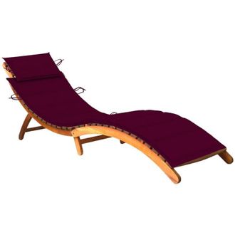 vidaXL vidaXL Lettino Prendisole da Giardino con Cuscino Massello di Acacia