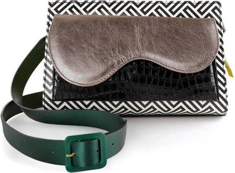 Chie Mihara Metallic Leren Crossbodytas Geometrisch Design - Dames - Schoudertassen - Veelkleurig - ONE Size - Leer - Tassen