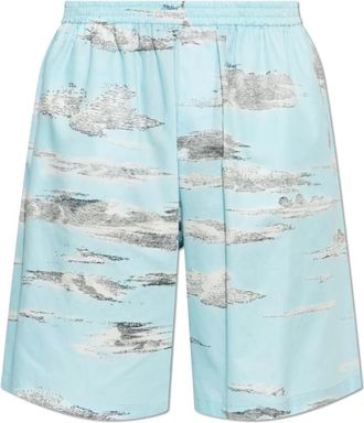 Moschino Korte Broeken, Heren, Blauw, XL, Katoen, Gedrukte shorts