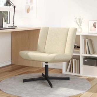 vidaXL Sedia girevole Crema 63 x 75 x 76 cm Tessuto - Vidaxl