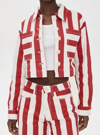 English Factory Bold Stripe Jacket In Red