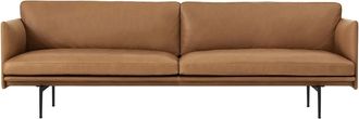 MUUTO Outline Sofa 3-Sitzer, cognac Refine Leder / schwarz