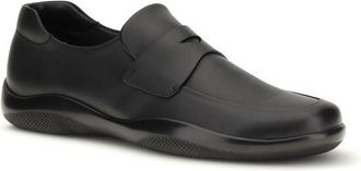 Prada Mens Black Calf Leather Bos Taurus Slip-On Loafers