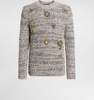Dolce & Gabbana English Rib Knit Pullover - Man Sweaters And Cardigans Multicolor 44