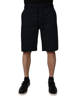 Dolce & Gabbana Black Cotton Sweatshorts Men Bermuda Shorts Elastane