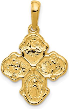 Diamond2Deal 10k Yellow Gold Four Way Medal Pendant