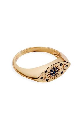 Alex and Ani Evil Eye Signet Ring in Gold Blue at Nordstrom, Size 7
