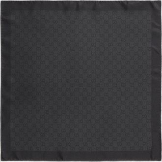 Gucci Printed Silk Twill Carr&eacute;, Black