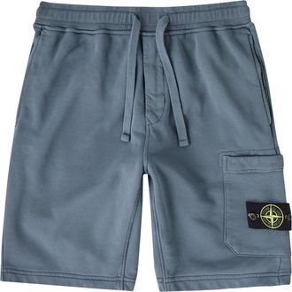 Stone Island Logo Cotton Shorts - Dark Blue - XL