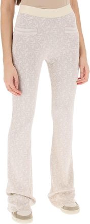 Palm Angels Womens Monogram Jacquard Knit Trousers - Ivory viscose - Size Small