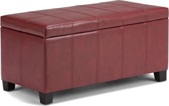 Simpli Home Dover 36in Contemporary Rectangle Storage Ottoman Bench