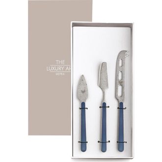Mepra Fantasia Pewter Cheese Knives - 3 Pieces in Cobalt at Nordstrom