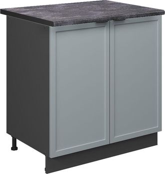 Vicco Armario Bajo Para Fregadero Fame-line, Azul Claro-gris, 80 Cm Con Estante, Et Antracita Vicco