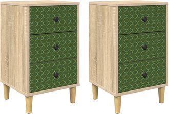 vidaXL Mesa De Noche Geleen 2 Uds. Roble Sonoma 36 X 33 X 60 Cm Vidaxl