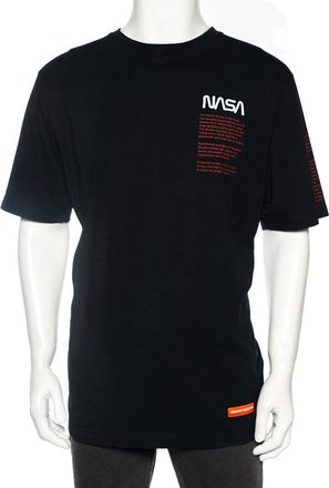 Heron Preston Black Cotton Nasa Facts Logo Print Short Sleeve T-Shirt