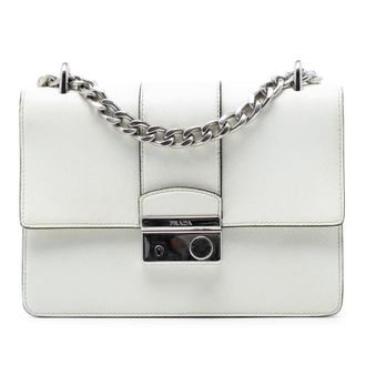Prada Pre-owned Prada Small Saffiano Sound Lock Chain Crossbody Ladies 8S9OTUIQJ0BP7RB0
