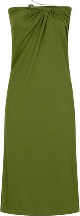 CHRISTOPHER ESBER Crystal Pin Rib Skirt - Dames - Casual kleedjes - Groen - XS - Polyester - Kleedjes