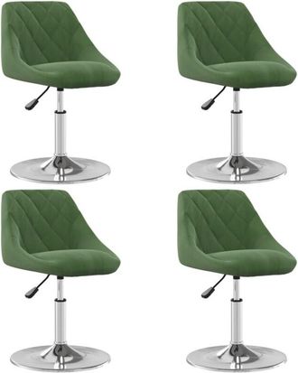 vidaXL Vidaxl - Sillas De Comedor Giratorias 4 Uds Terciopelo Verde Oscuro