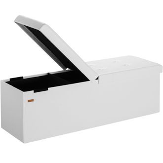 Deuba Casaria Cassapanca Con Coperchio Pieghevole Baule Pouf Poggiapiedi Xl White (en)