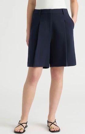 NVLT Pleated Front Bermuda Shorts in Navy at Nordstrom Rack, Size X-Large