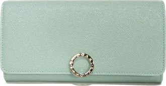 Bulgari Blue Leather Long Wallet (Bi-Fold) (Pre-Owned)