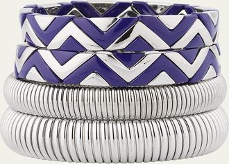 Ben-Amun The Santorini Stack Cobra Bracelets, Set of 4