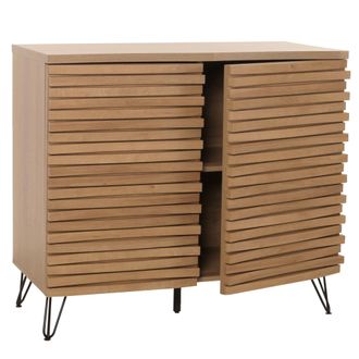 Hhg Nunca Usado] C&oacute;moda Hhg 437, Aparador Aparador Alto, Dise&ntilde;o 3d Compartimentos De Almacenamiento, Mdf Metal 85x95x45cm, Naturaleza