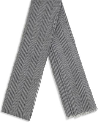 Brunello Cucinelli Womens Linen Scarf With Lurex Details Grigio+argento Linen; Viscose; Polyester Scarfs