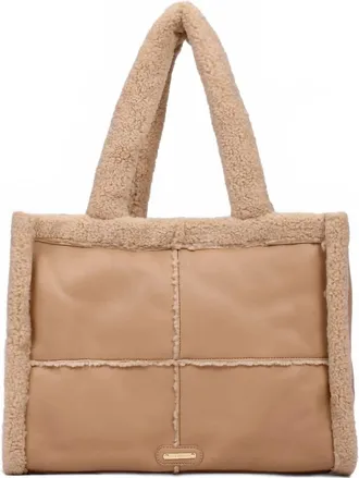Like Dreams Womens North Everyday Vegan Sherpa Tote Bag In Nude