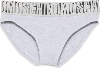 Moschino Slip con banda logata - Grigio