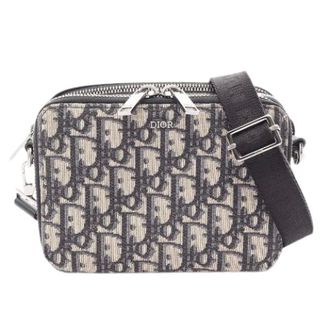 Dior Pre-owned Strap Zip Pouch Oblique Canvas Shoulder Bag - Heren - Pre-owned - Beige - Maat: ONE Size Leer