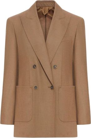 Max Mara Bruine Leren Jassen voor Vrouwen - Dames - Blazers - Bruin - S - Jassen