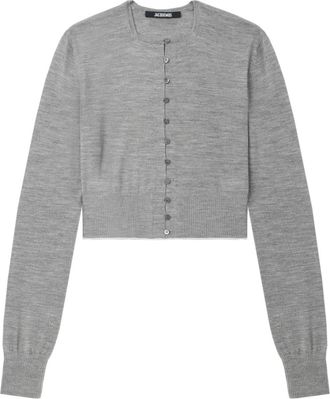 Jacquemus The Spiaggia cardigan - women - Virgin Wool/Polyamide - 38 - Grey