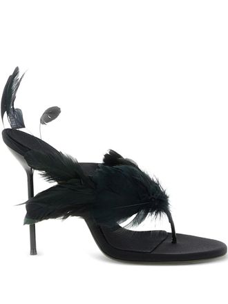 PARIS TEXAS Lidia Feather Thong Mule T. 105