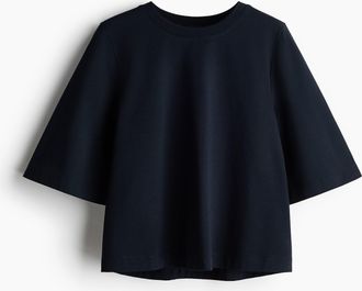 H&M Shirt aus Pima-Baumwolle - Dunkelblau