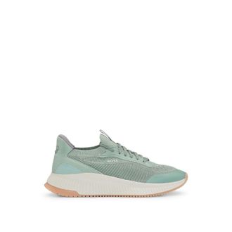 HUGO BOSS Mens Ttnm Evo Trainers With Signature Detailing in.Open Green - Size UK 9