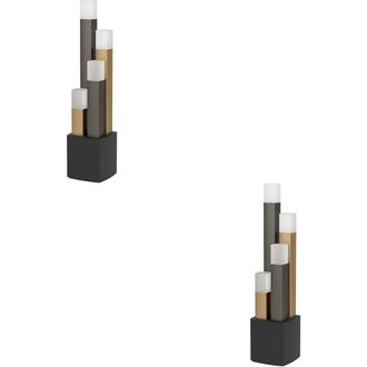 Loops 2 PACK Stylish Black, Brown, & Gold Table Lamp for Indoor Home Decor