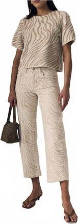 LE JEAN Nomad Ankle Mid Rise Jeans In Zebra